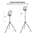 Feit Electric Luz de trabajo solar LED recargable con trípode, 3000 lúmenes, 3 barras de luz magnéticas desmontables, US