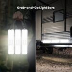 Feit Electric Luz de trabajo solar LED recargable con trípode, 3000 lúmenes, 3 barras de luz magnéticas desmontables, US