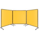 GarveeTech Pantalla de soldadura resistente al fuego de 3 paneles de 6 x 6 pies con ruedas bloqueables, cortina de solda