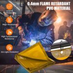GarveeTech Pantalla de soldadura resistente al fuego de 3 paneles de 6 x 6 pies con ruedas bloqueables, cortina de solda