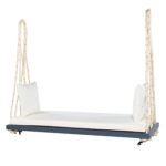 Silla Columpio Merax XY01001 de Madera de Acacia para 2 Plazas Color Gris con Cojín y Almohadas Capacidad 400 Libras