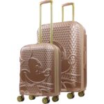 Maleta rígida FUL Disney Mickey Mouse 22 y 30 pulgadas Oro rosa 2 piezas con ruedas giratorias