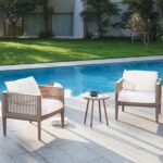 Juego de Muebles de Patio Werph SCT3KN 3 Piezas Resina de Polipropileno Beige 27 Pulgadas