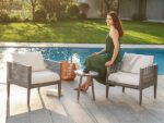Juego de Muebles de Patio Werph SCT3KN 3 Piezas Resina de Polipropileno Beige 27 Pulgadas