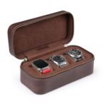 Caja de Reloj Londo OTTO687 de Cuero Marrón Rectangular 4.3x9.05x3.3 pulgadas