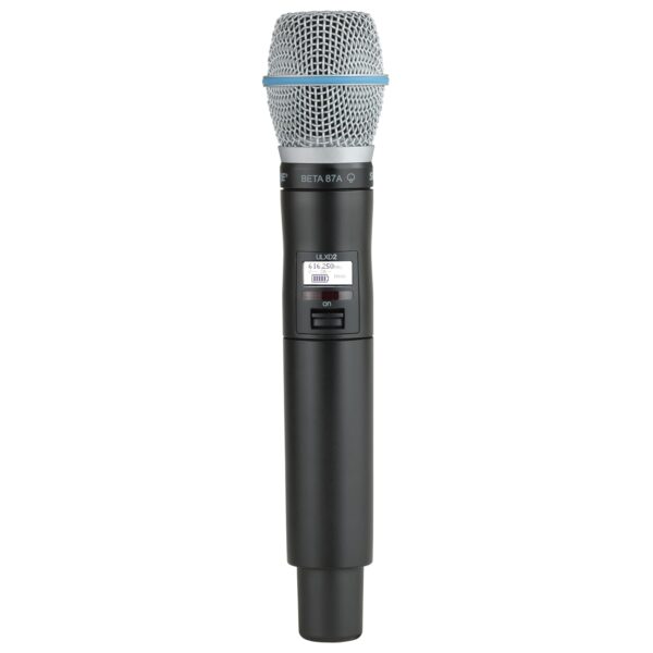 Shure Transmisor de mano ULXD2/B87A con cápsula de micrófono Beta87A - para sistemas inalámbricos digitales ULX-D, recep