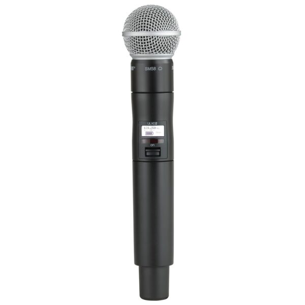 Shure Transmisor de mano ULXD2/SM58 con cápsula de micrófono SM58 - para sistemas inalámbricos digitales ULX-D, receptor