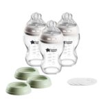 Biberón de Vidrio Tommee Tippee Natural Start 9 Onzas Autoesterilizante Sin BPA Flujo Lento Paquete de 3