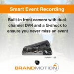 Sistema de Visión de Espejo Brandmotion FVMR-1155 FullVUE AHD con Cámara Trasera a Presión y Cámara Frontal DVR 1920x108