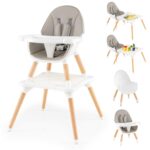 Silla Alta GLACER Gotoplay 10071-BE Convertible 6 en 1 Madera de Abedul Gris