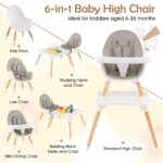 Silla Alta GLACER Gotoplay 10071-BE Convertible 6 en 1 Madera de Abedul Gris