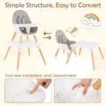 Silla Alta GLACER Gotoplay 10071-BE Convertible 6 en 1 Madera de Abedul Gris