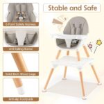 Silla Alta GLACER Gotoplay 10071-BE Convertible 6 en 1 Madera de Abedul Gris