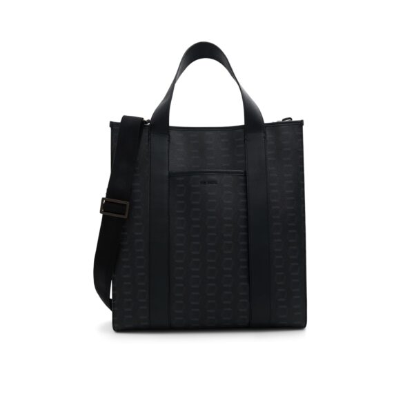 Bolso Tote Ted Baker Harrison Hombre Negro Estampado Geométrico Poliuretano 25.9 Litros