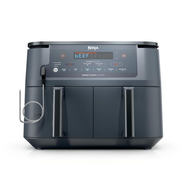 Ninja Freidora de aire Foodi con termómetro Smart Cook | Freír al aire 6 en 1, asar, hornear, deshidratar y más | DualZo