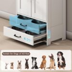 Estación de Alimentación para Perros Rovibek feeder2cct con Gabinete de Almacenamiento Cuencos Elevados Ajustables Blanc