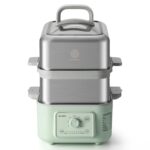 BUYDEEM G52 Vaporizador Eléctrico de 2 Niveles para Alimentos de 10.6 Cuartos de Galón para 4-8 Porciones, Vaporizador d