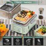 BUYDEEM G52 Vaporizador Eléctrico de 2 Niveles para Alimentos de 10.6 Cuartos de Galón para 4-8 Porciones, Vaporizador d
