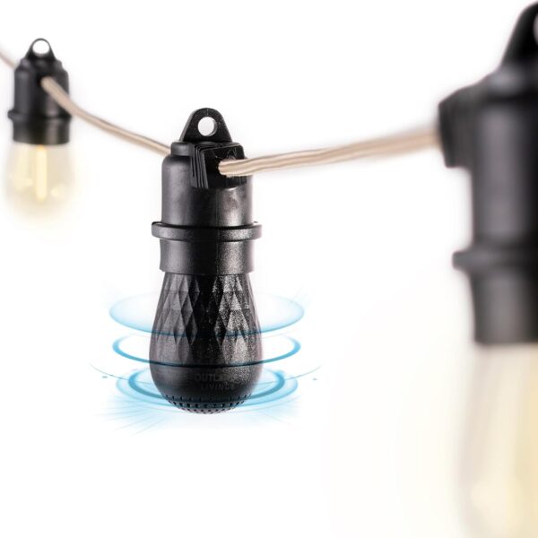 Cadena de Luces Bluetooth Outland Living ACC-180 16.4 pies 8 Bombillas LED Blanco Cálido con 2 Altavoces Bluetooth 5.0