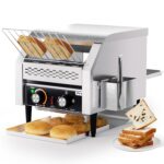 PYY Tostadora con cinta transportadora comercial – Horno eléctrico industrial con correa, 300 rebanadas/hora resistente,
