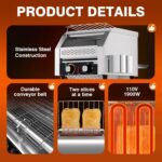 PYY Tostadora con cinta transportadora comercial – Horno eléctrico industrial con correa, 300 rebanadas/hora resistente,