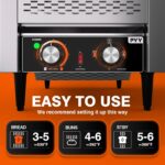 PYY Tostadora con cinta transportadora comercial – Horno eléctrico industrial con correa, 300 rebanadas/hora resistente,