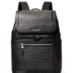 Mochila de Viaje Michael Kors Hudson 33F5SHDB6L-001 Cuero Negro Herrajes Plateados 45 Litros