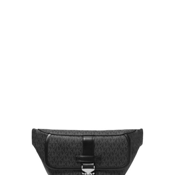Riñonera Michael Kors Hudson Aviator Modelo 33F5LHDY5B-001 Herrajes Bronce Ligero Negro