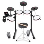 Alesis Turbo Max Set de Batería Eléctrica con Almohadillas de Malla Silenciosas de 8", Lecciones, Bluetooth y Accesorios