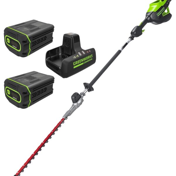 Cortasetos Greenworks 82V 24 Pulgadas Sin Escobillas con Cuchillas de Acero de Alto Carbono 2 Baterías de 2.5Ah y Cargad