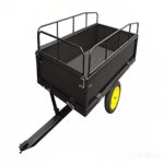 Remolque volquete ATV de capacidad de 750 libras – 15 pies cúbicos. Carrito de jardín de acero resistente con lados extr