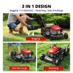 Cortacésped a Gas AMERISUN AV8621S1 Motor OHV 170cc Autopropulsado Plataforma de Acero 21 Pulgadas 3 en 1