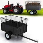 GAOMON Remolque utilitario resistente para ATV/UTV, carrito de descarga de jardín de capacidad de 750 libras, lados extr