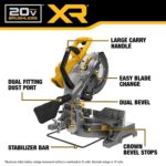 DEWALT Sierra ingletadora fija de doble bisel de 20V MAX XR de 10 pulgadas (solo herramienta) (DCS714B)