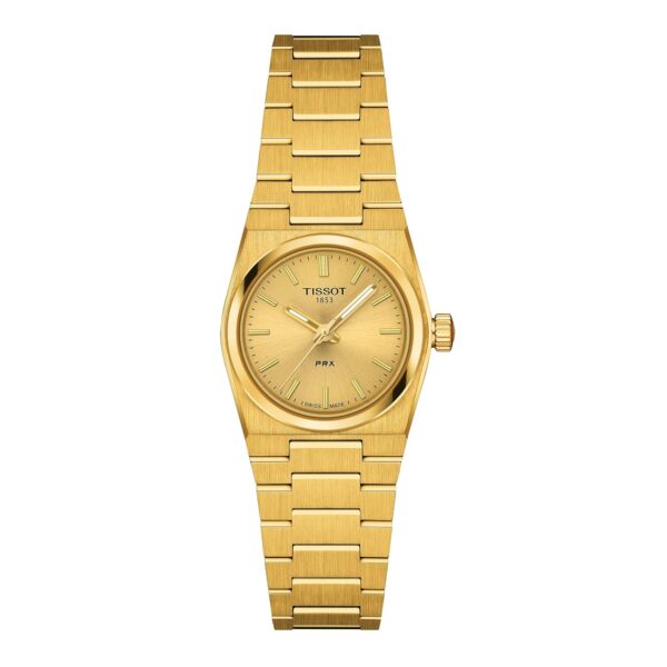 Reloj Tissot PRX T1370103302100 Cuarzo Suizo Dorado Caja y Pulsera de Acero Inoxidable PVD Dorado 25mm Mujer