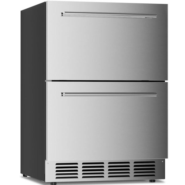 Antarctic Star - Refrigerador de bebidas al aire libre de 60 cm de ancho, mini refrigerador de acero inoxidable con dobl