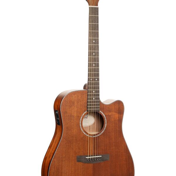 Cort EARTH60MCEOP Earth 60 - Guitarra eléctrica acústica de caoba sólida de caoba, poro abierto