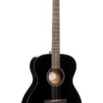 Cort L60BK Luce 60 OM - Guitarra acústica con tapa sólida, color negro brillante