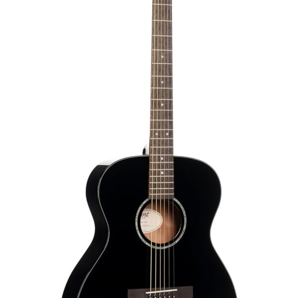 Cort L60BK Luce 60 OM - Guitarra acústica con tapa sólida, color negro brillante