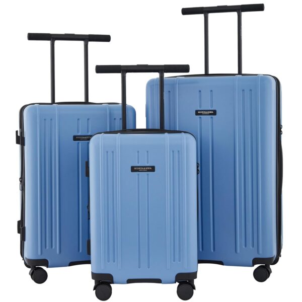 Set de Maletas Scotch & Soda Eindhoven SS-S3303-EX-420 Azul Mystic Blue Juego de 3 Piezas Expandible con Alas