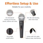 Amazon Basics Micrófono dinámico, micrófono vocal profesional con cable para karaoke, podcasting, actuaciones en vivo (p