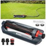 Aspersor Oscilante Turbo Eden 96212 Paquete de 12 Cubre hasta 4400 Pies Cuadrados 18 Boquillas de Precisión Interruptore