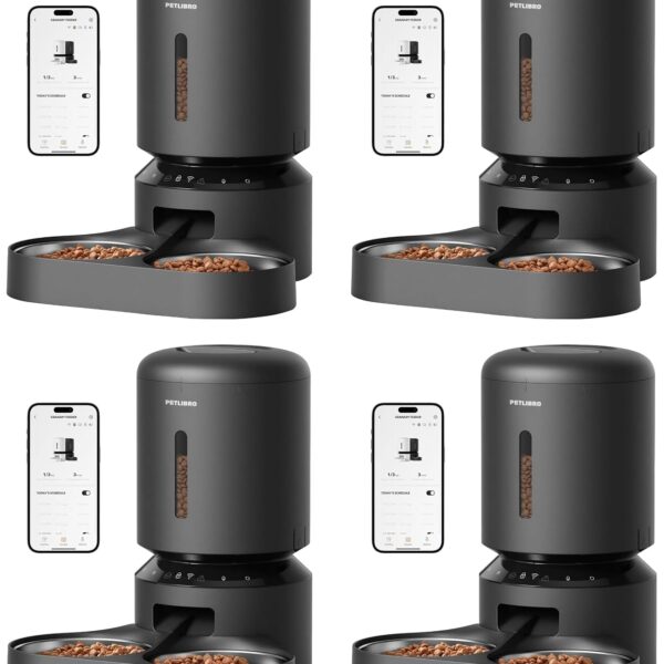 Alimentador Automático para Gatos PETLIBRO PLAF103-DT Doble Bandeja WiFi 5 Litros Paquete de 4