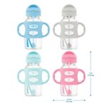 Botella con Popote Dr. Brown's Milestones WB92023-WEB Cuello Ancho 9 Onzas Gris y Rosa 2 Unidades Paquete de 6
