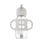 Botella con Popote Dr. Brown's Milestones WB92023-WEB Cuello Ancho 9 Onzas Gris y Rosa 2 Unidades Paquete de 6