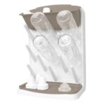Estante de Secado Vertical para Biberones Ubbi Modelo 10386-A Gris Pardo Paquete de 6 con 13 Clavijas Compartimento Supe