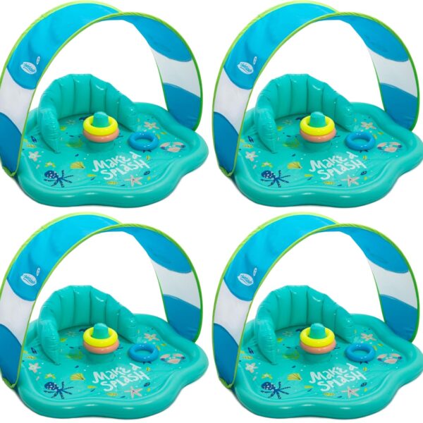 Almohadilla de Chapoteo para Bebés SwimSchool SSI11261Z con Toldo Ajustable UPF 50 Paquete de 4 Piezas 28 Pulgadas