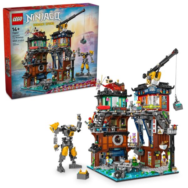 LEGO NINJAGO City Workshops 71837 Juego de Construcción con 10 Minifiguras y Mech 3244 Piezas