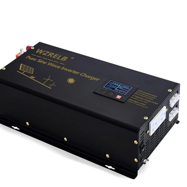 Inversor de Onda Sinusoidal Pura WZRELB RBC3K24VC 3000W 24V CC a 120V CA con Interruptor de Transferencia Automática y C
