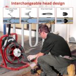 GOCAPTAIN Limpiador de drenaje eléctrico de 75 pies x 3/8 pulgadas, serpiente de alcantarillado de alimentación automáti